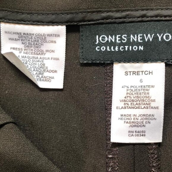 Jones New York Collection, Dark Brown, Hi-Rise, Wide Leg Dress Pants, Size 6 - Picture 4 of 11